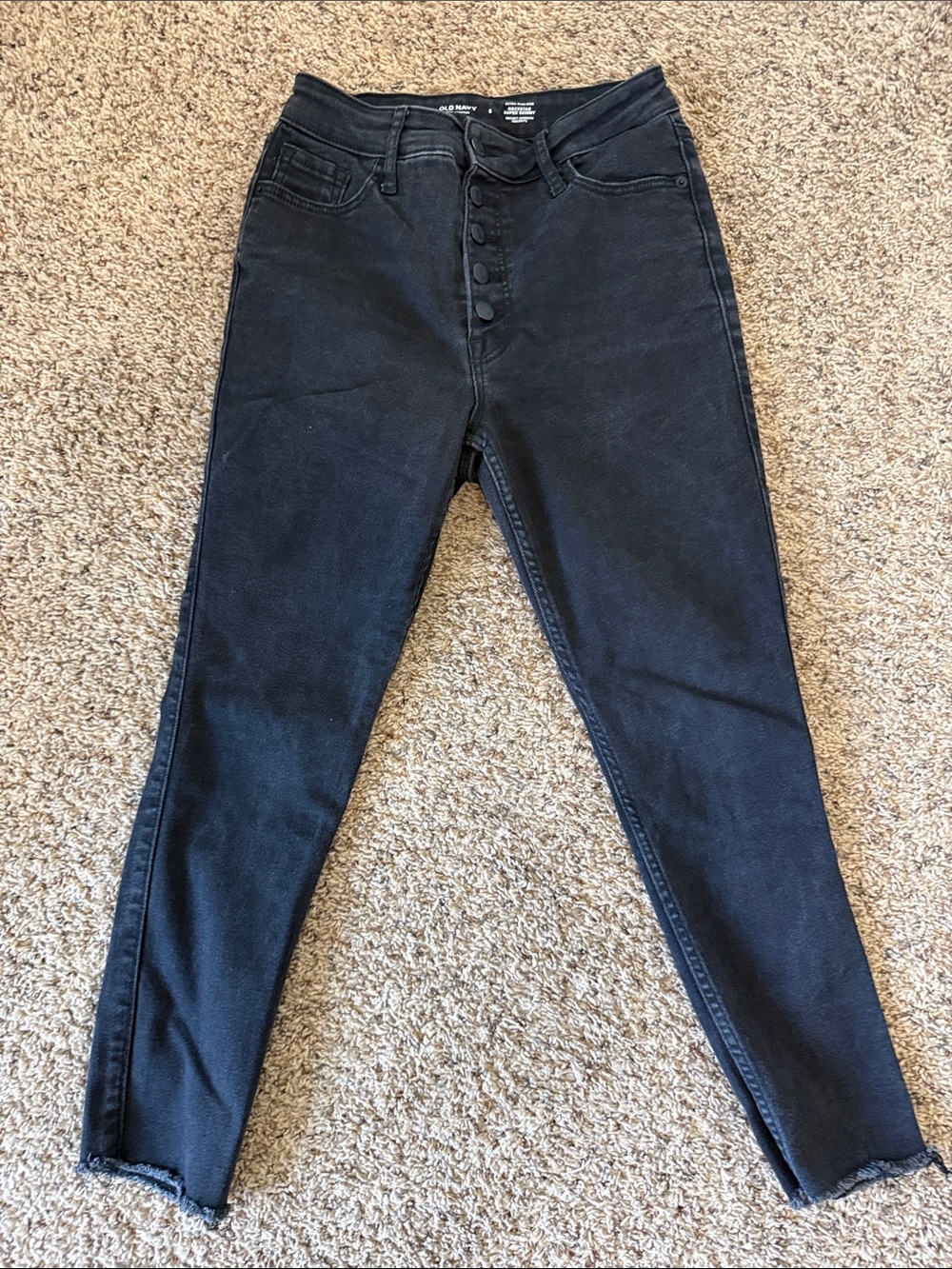 Old Navy High-Rise Black Button-Fly Skinny Jeans